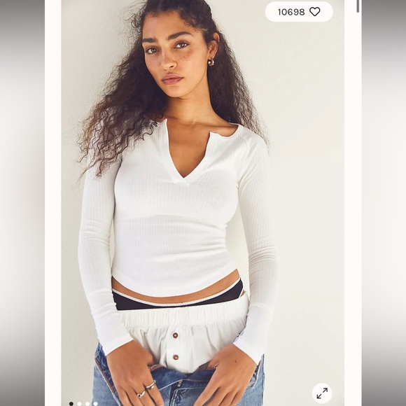 Free People Tops - Free People Billie Layering Top White Size Large